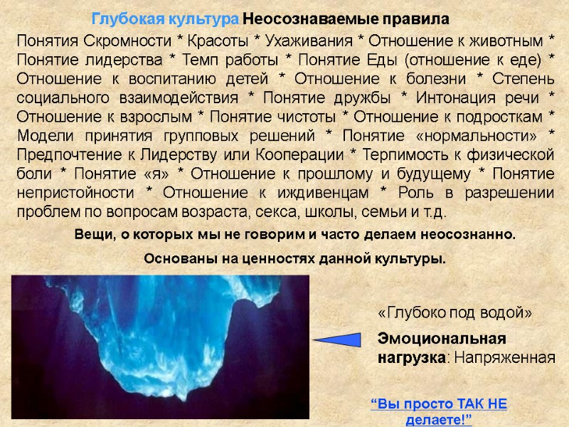 «Глубоко под водой» Эмоциональная нагрузка: Напряженная    Понятия Скромности * Красоты *